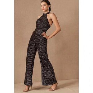 NWT ML Monique Lhuillier Lucrezia jumpsuit side slits elegant evening dressy 6